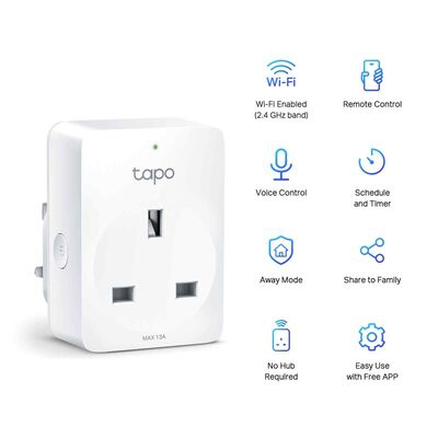 TP LINK Tapo P100 Mini Smart Wi-fi Socket 2 Pk TPL-TAPO-P100-2PK
