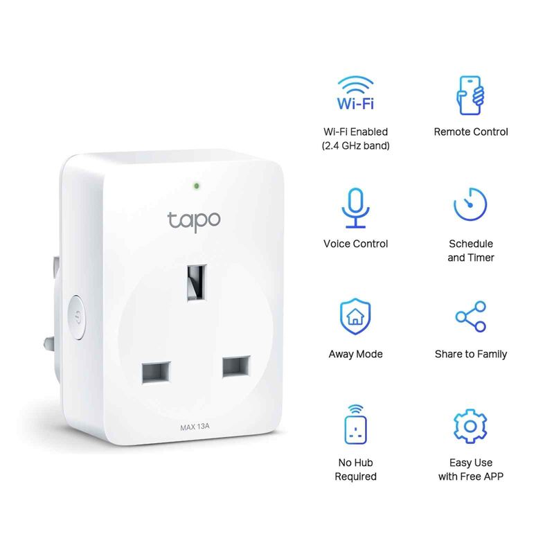 TP LINK Tapo P100 Mini Smart Wi-fi Socket 2 Pk TPL-TAPO-P100-2PK-image 1