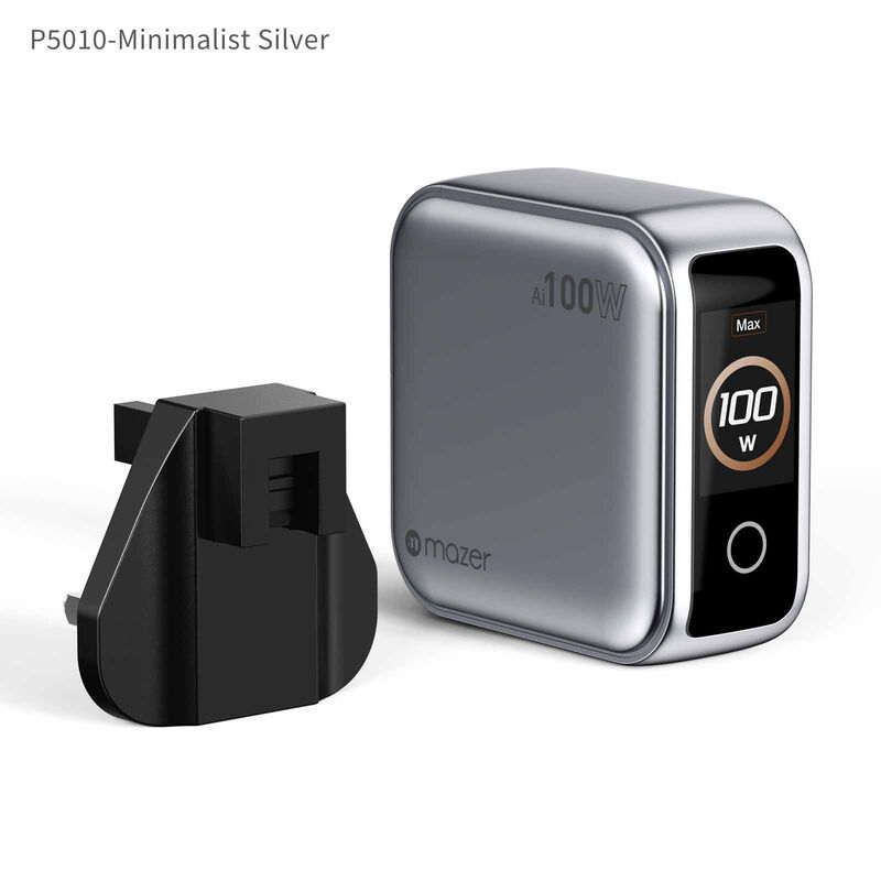 MAZER Ai Prestigegan Pd100w 2c1a Mini Wall Charger-silver M-AI-G100W-V7UK-SV-image 5