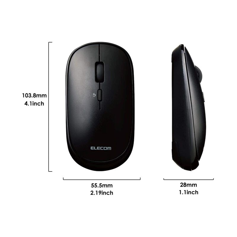 ELECOM Wireless Flat Shape 4 Button Blue Led Bk M-TM10DBBK-image 2