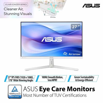 ASUS 27in Eyecare Fhd 100hz Gaming Monitor White VU279HFI-W