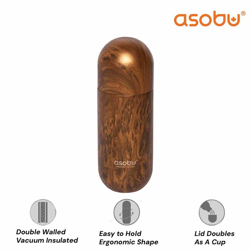 ASOBU Orb Water Bottle Wood 420ml ASBV30WD-image 3