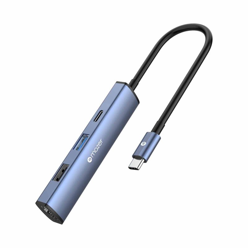 MAZER Infinitehub 4in1 Usb-c To Hdmi 4k/30hz + Usb-a X2 + Usb-c Pd100w Charging Hub - Indigo M-HUB51-IG-image 1