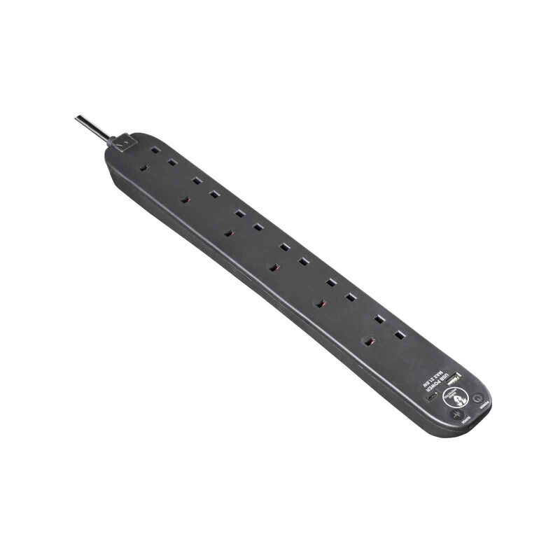 MASTERPLUG Surge Extension Lead 6 Socket, Fast Charge Usb A & C Black SRGUAC2262NB-image 8