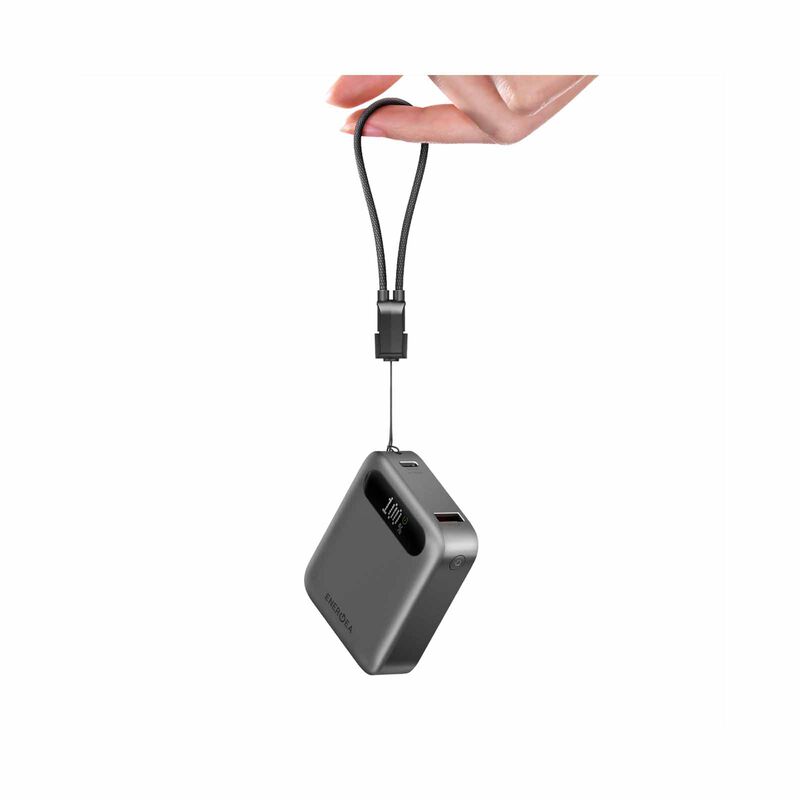 ENERGEA Compac Loop 10k, 10000mah Universal Powerbank With Usb-c Cable Strap - Gunmetal CP-LOOP10K-GUN-3C-image 2