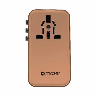 MAZER Infinitetravel Gan Pd3.1 160w 3c+1a+1ac Socket/100-240v/10a World Travel Charger-desert Titanium M-IFTRAVEL1160PD-DT