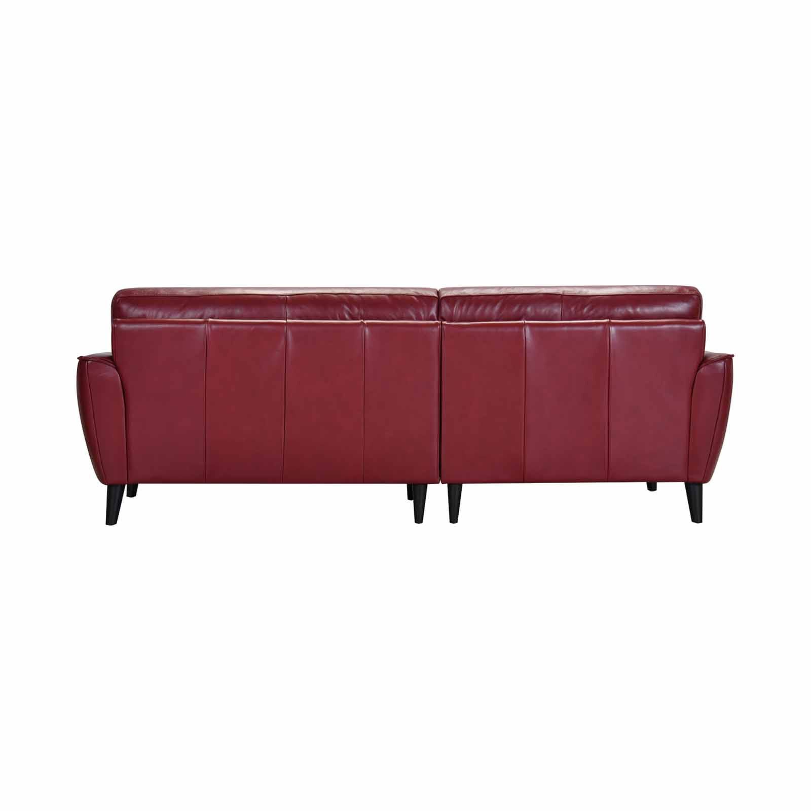 Shop MUZE L Shaped Curve (fl) C13 Maroon Left Full Leather Sofa
