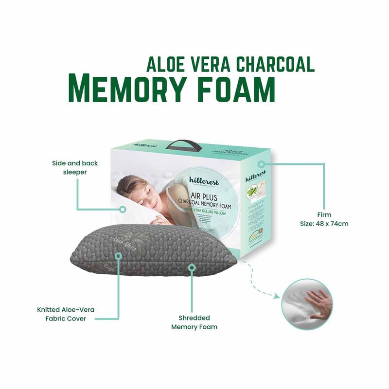 HILLCREST Aloe Vera Charcoal Memory Foam Pillow (online Exclusive) 5378-image 4