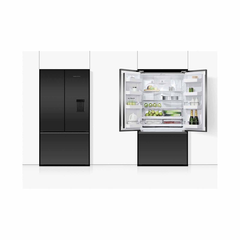 FISHER & P French Door Fridge With Ice & Water (569l)/ ( Black Reccesed Glass ) RF610AZUB7-image 7