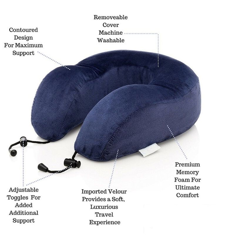 TRAVEL JOY Rollable Travel Pillow Memory Foam - Velvet Char Grey TJRTP-CGY-image 2