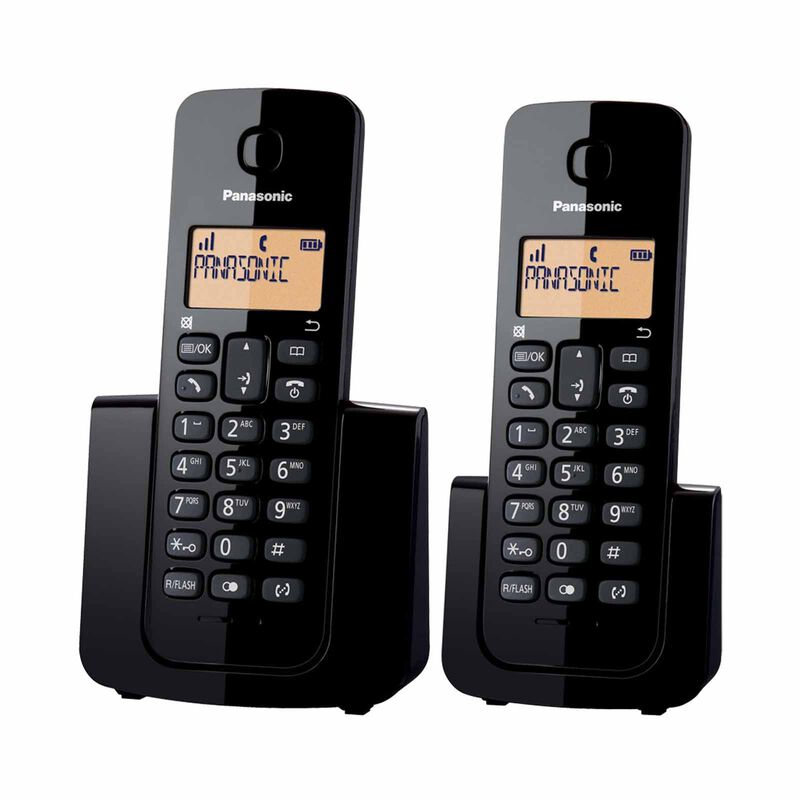 PANASONIC Twin Dect Phone Amber Backlit Display KX-TGB112CXB - (BLACK)-image null