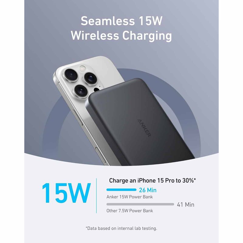 ANKER Maggo Powerbank Slim Qi2 10k Black A1664H11-image 3