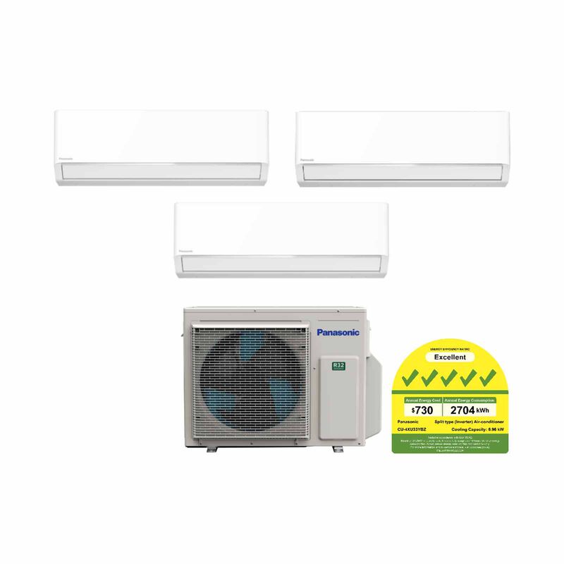 PANASONIC Panasonic Bkz System 3 33k Cu (12000btu X3) CU-4XU33YBZ +CS-XU12BKZWX 3-image 1