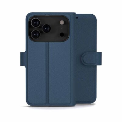 N.BRANDZ Folio Leather Wallet Case For Iphone 17 Pro-navy Blue N-FOLIO-IP17P-NB