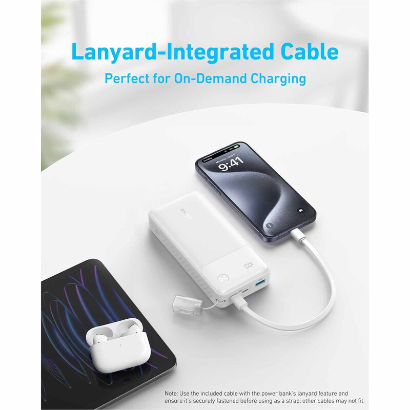 ANKER Powerbank Powercore 20k 30w With Usb C Cable White A1384H21-image 2