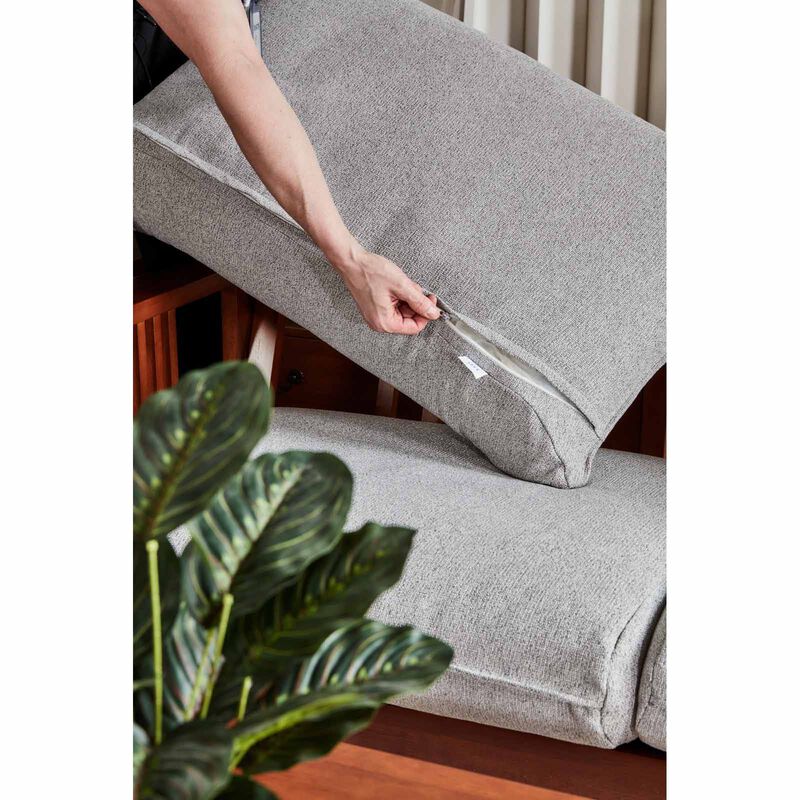 2 Seater Sofa (fab) Silver Fabric Sofa NEW KAMIYAH-image 8