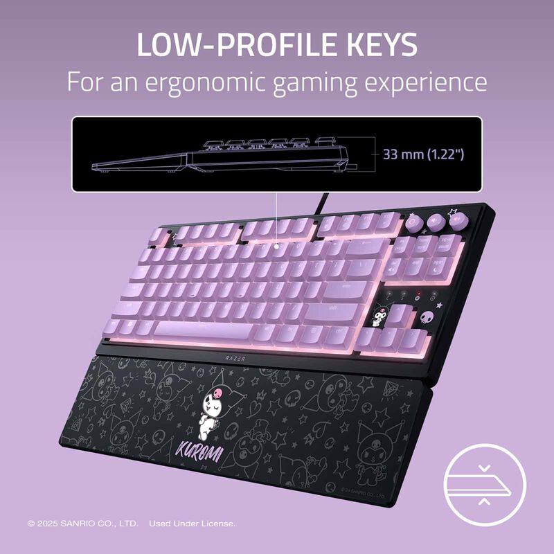 RAZER Ornata V3 Tenkeyless - Low Profile Gaming Keyboard - Us Layout - Kuromi Edition - Frml Packaging RZ03-04882000-R3M1-image 5