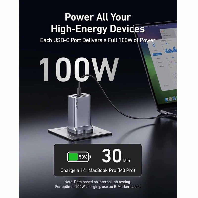 ANKER Ganprime Powerport 100w Usb C Gan Charger A2688241-image 2