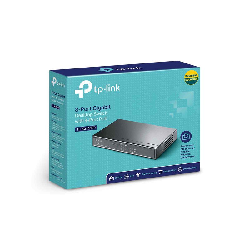 TP LINK 8-port Gigabit Desktop Poe Switch, 8 Gigabit Rj45 Ports Including 4 Poe Ports, 802.3af, 55w Poe Powe TL-SG1008P-image 5