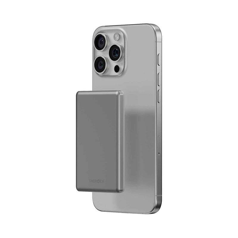 ENERGEA Alupac Mini 3c, 5000mah Mini Aluminium Magsafe Compatible Powerbank - Natural Titanium AP-MINI5K-NAT-3C-image 4