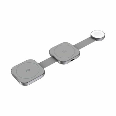 MAZER Qi2 3in1 Trifold Wireless Charging Pad-grey M-QI2-MAGTRIFOLD03-GY