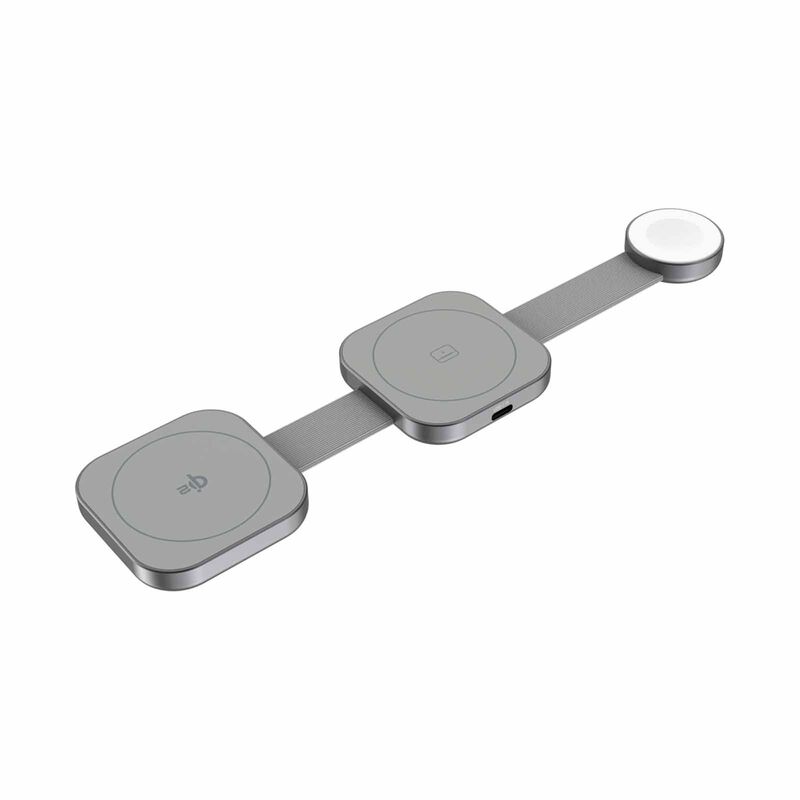MAZER Qi2 3in1 Trifold Wireless Charging Pad-grey M-QI2-MAGTRIFOLD03-GY-image 1