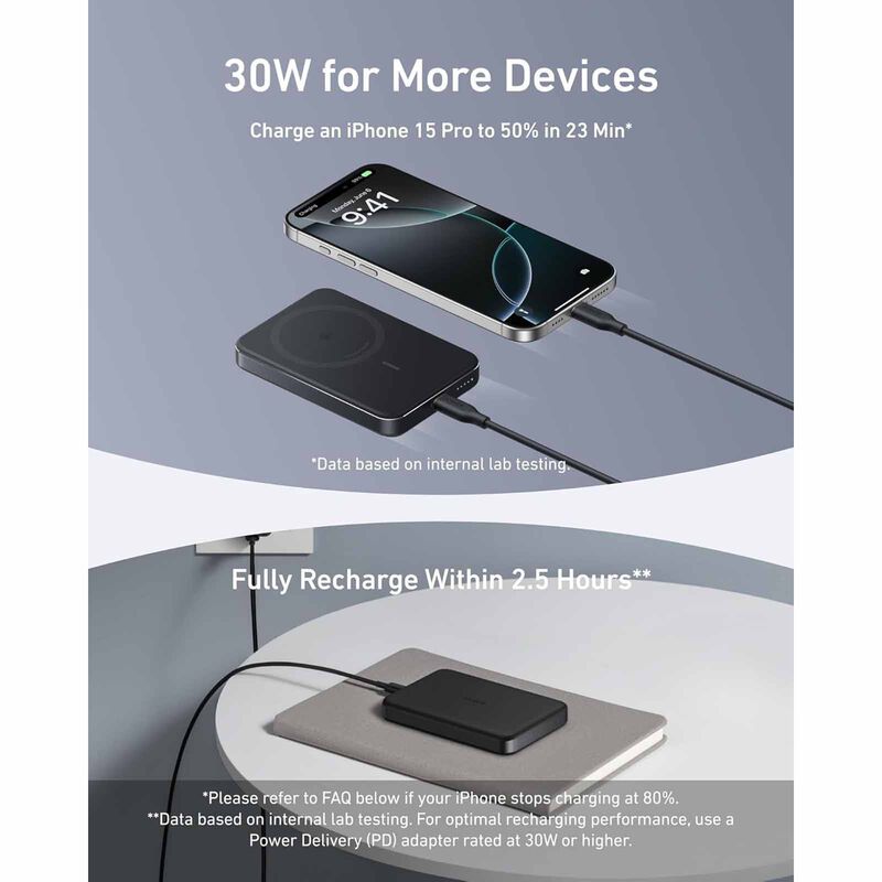 ANKER Maggo Powerbank Slim Qi2 10k Black A1664H11-image 5