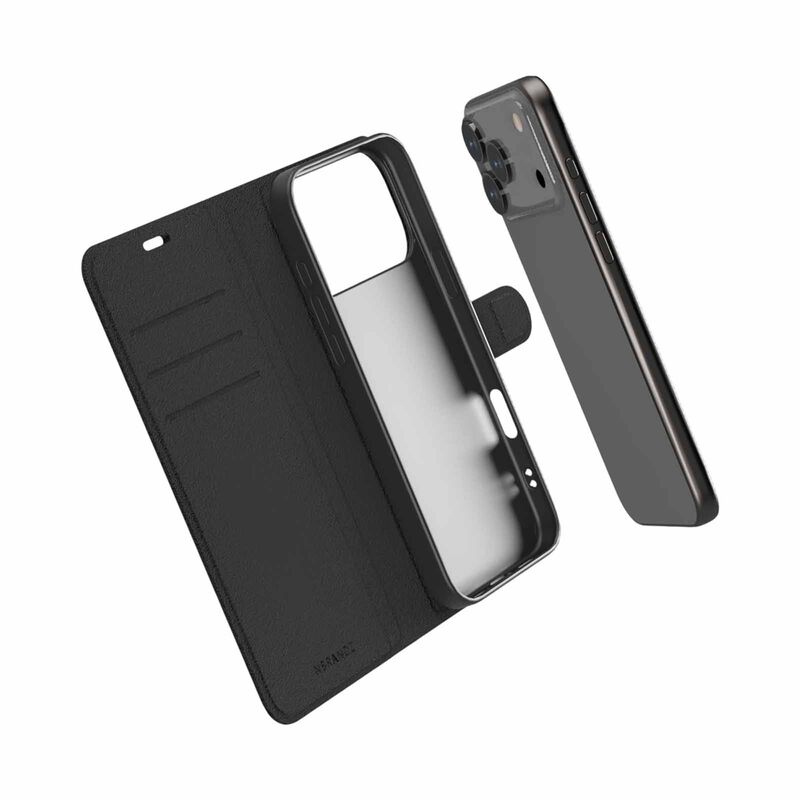 N.BRANDZ Folio Leather Wallet Case For Iphone 17 Pro Max-black N-FOLIO-IP17PM-BK-image 2