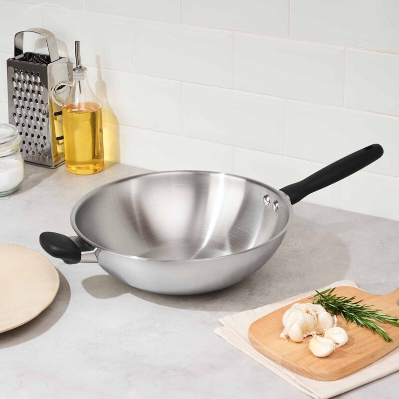 MEYER Luna Stainless Steel 30cm/12'' Open Stirfry With Helper Handle 71806-image 2