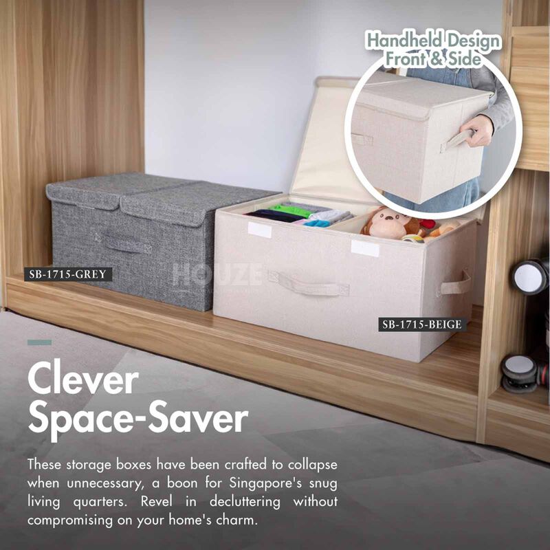 LAVA Storage Box With Double Open Lid (m) - Beige SB-1714-BEIGE-image 5