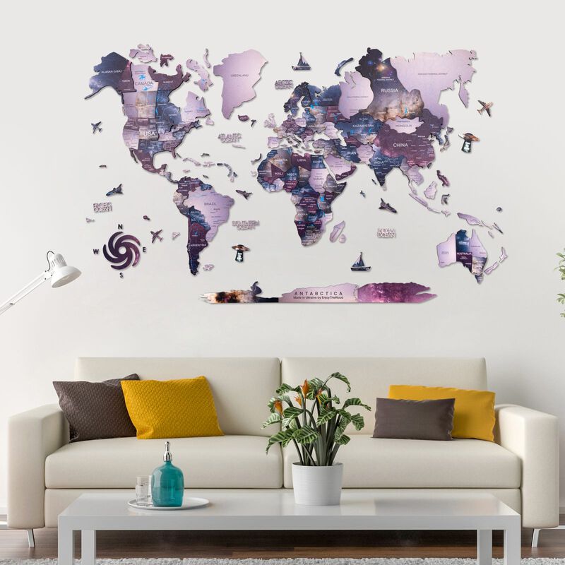 2d Wooden World Map Sirius M ENJOY THE WOOD-image 2