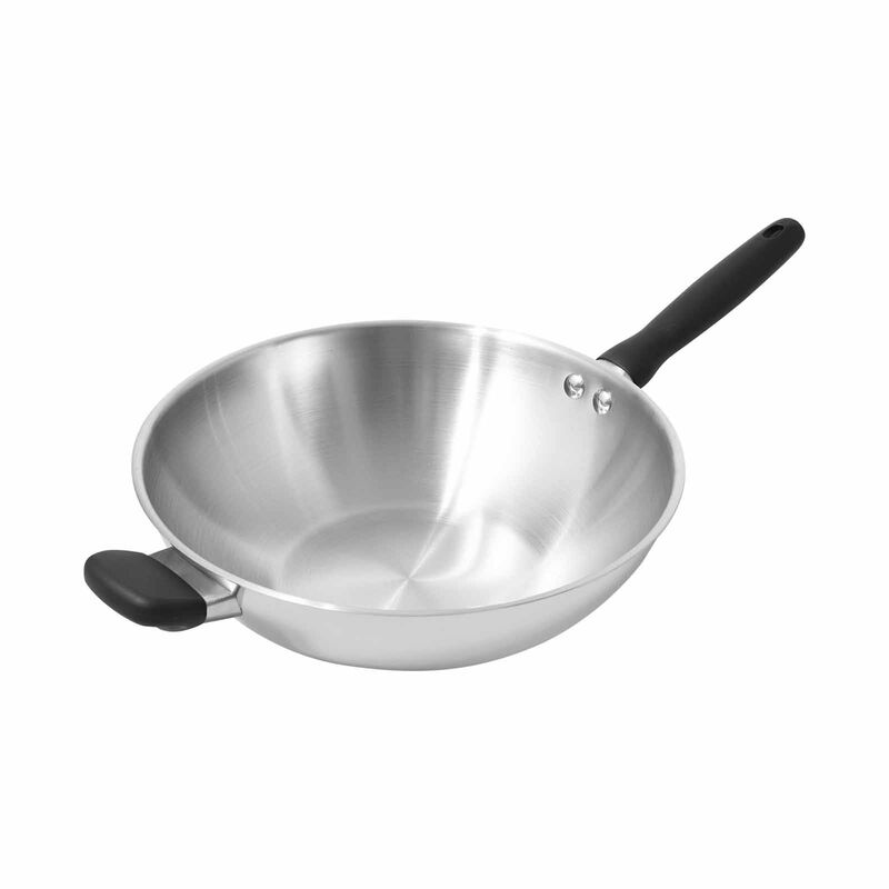 MEYER Luna Stainless Steel 30cm/12'' Open Stirfry With Helper Handle 71806-image 1