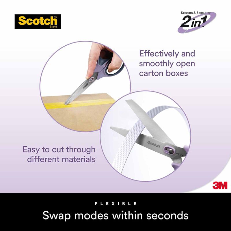 3M SCOTCH Scotch Stainless Steel Unboxing Scissors 7inch, 1487 1487-image 3