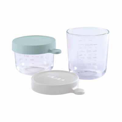 BEABA Jar 2 Pack 150ml/250ml - Airy Green/light Mist (online) SUPERIOR GLASS