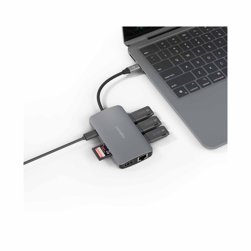 ENERGEA Aluhub Hd Pro 2 , 8 In 1 Aluminium Alloy Charging Hub - Gunmetal HUB-HDPRO2-GUN-image 4