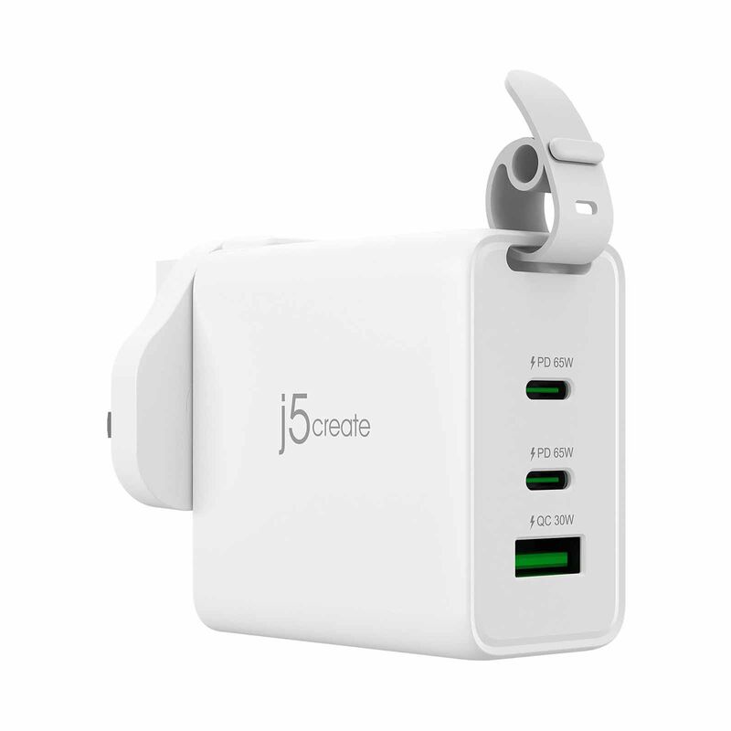 J5CREATE 65w Gan Usb-c 3-port Traveler Charger With Changeable Ac Plugs And Usb-c Cable JUP3565CV-image 1