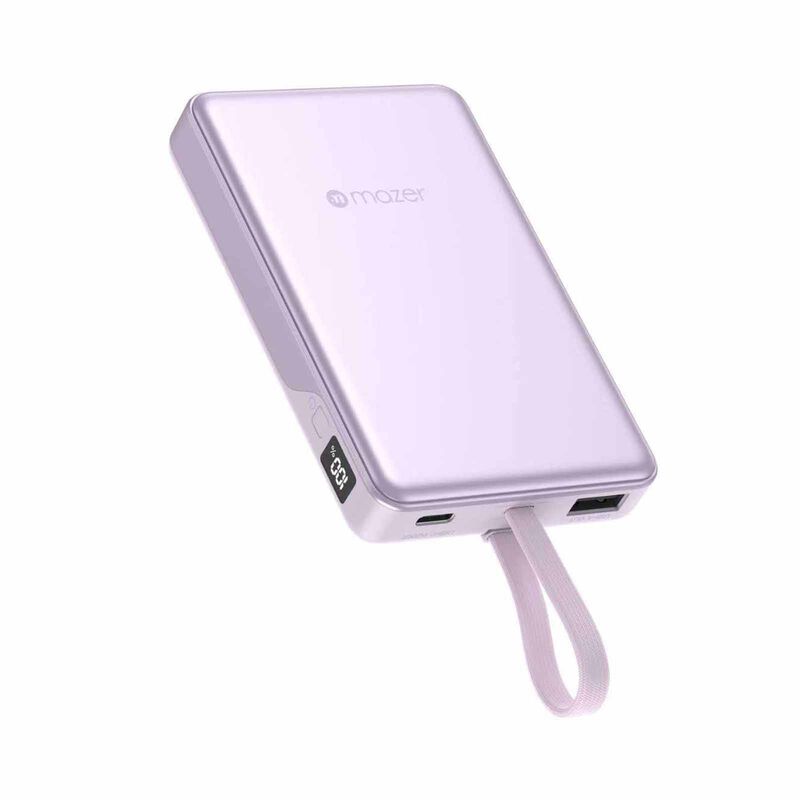 MAZER Powercharge Link 10,000mah Pd35w With Built-in C-cable Powerbank - Lavendar M-PC35L10V3-LD-image 1