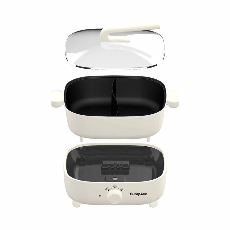EUROPACE Yuan Yang Multi-cooker Hotpot (6.0l) 1800w - Ivory EMC5600D-image 4