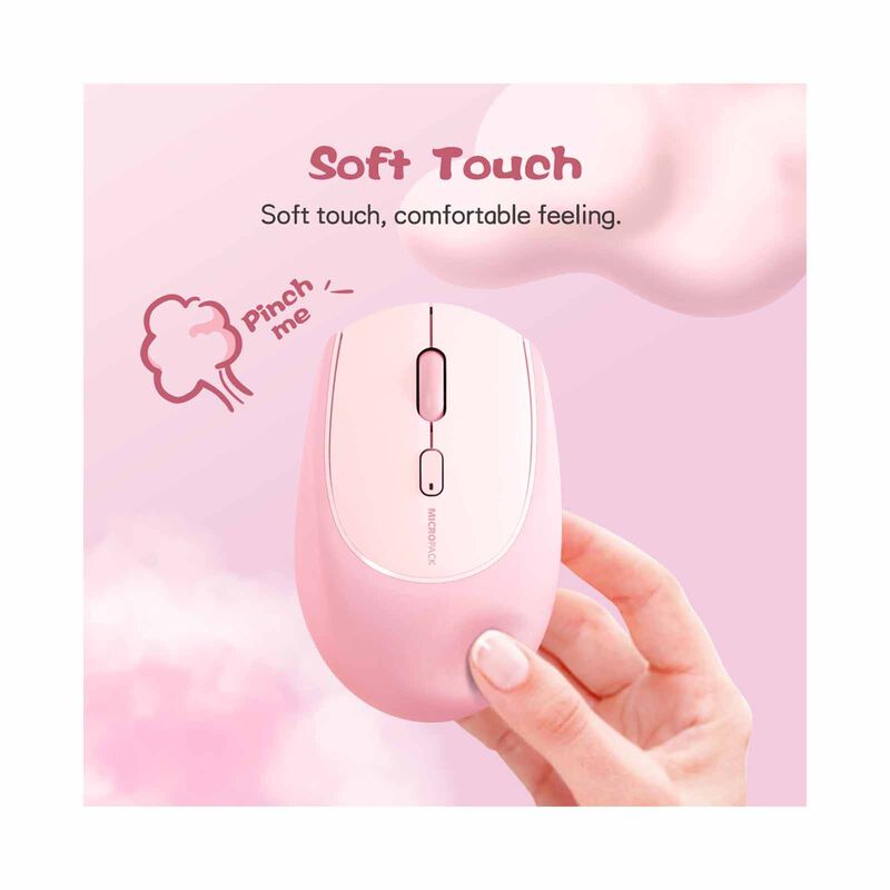 MICROPACK Lifestyle 2.4g + Bluetooth Wireless Mouse- Pink MS-201W-PK-image 3
