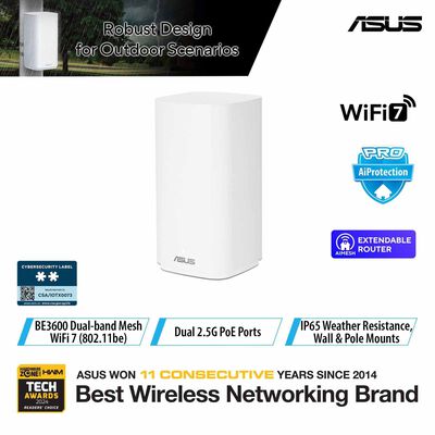 ASUS Be3600 Dual Band Wifi 7 Mesh White (1pack) BD4 OUTDOOR (W-1-PK)