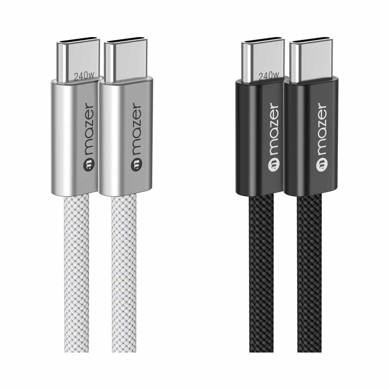 MAZER Infinitelink Flex2 2pcs/pack 240w 1m Usb-c Cable Combo-blackwhite M-FLEX2-COMBO1-BW-image 1
