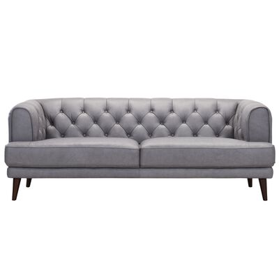 3 Seater (fl) C15 Grey Full Leather Sofa MILANA