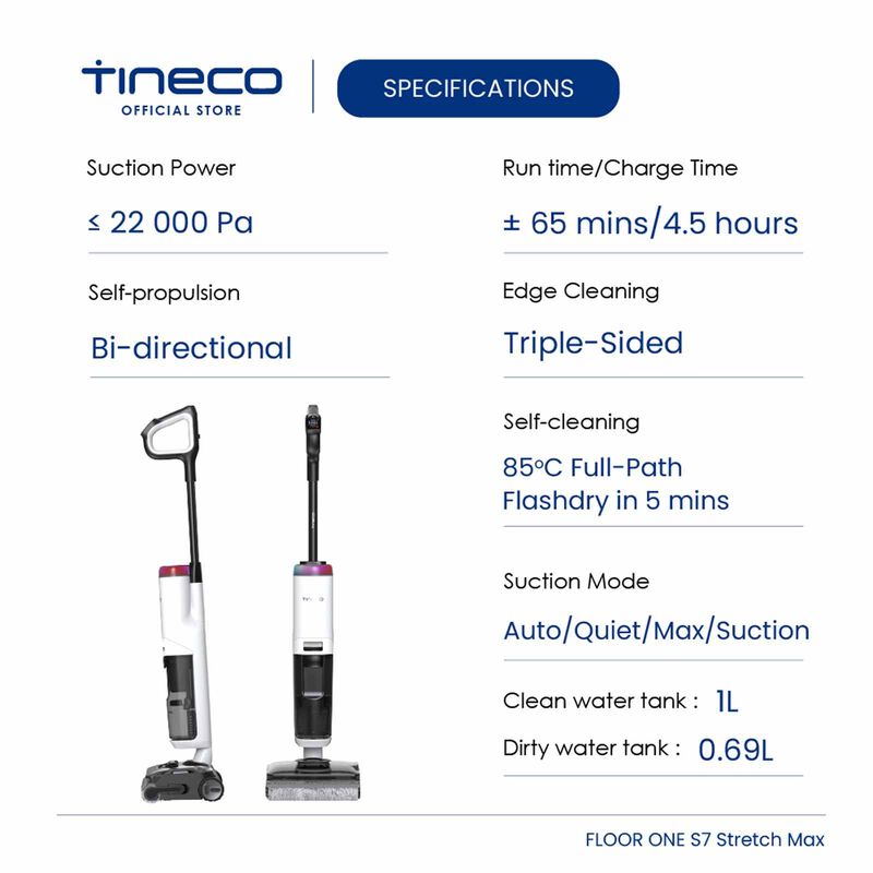 TINECO Floor One S7 Stretch Max Smart Cordless Floor Washer FW670200MY-image 4