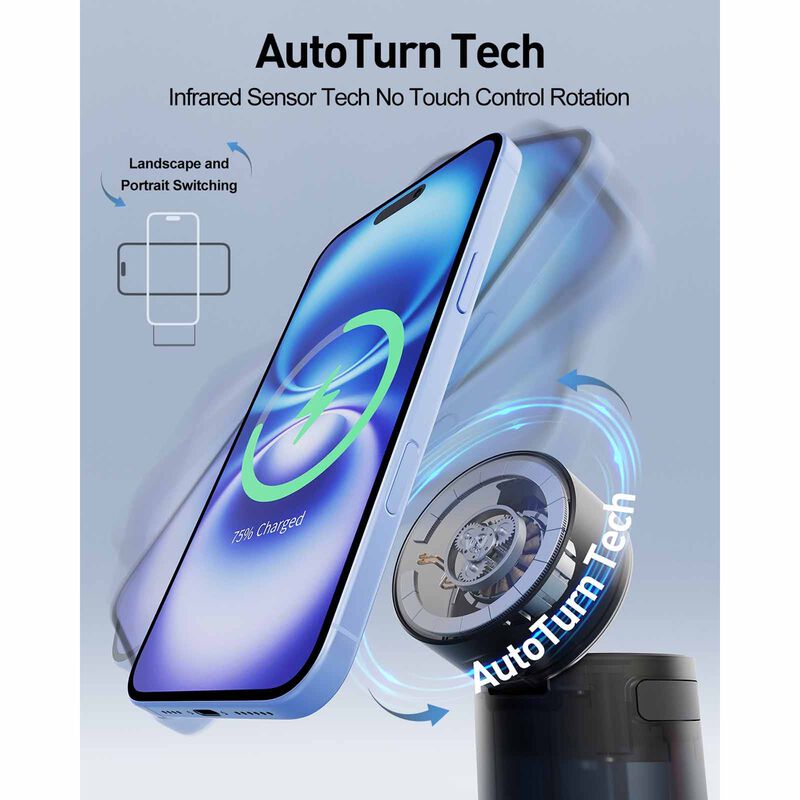 IWALK Power Stand 10000 Qi2 3-in-1 Wireless Charger Black With Auto Rotation MXS006-001A-image 2