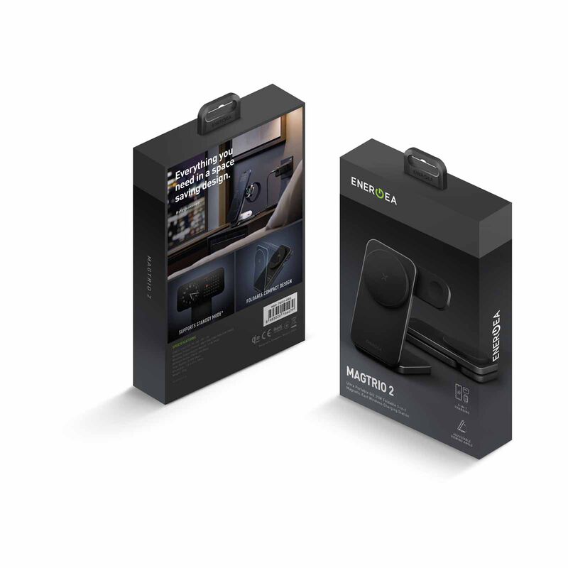 ENERGEA Magtrio 2, 3-in-1 Foldable Qi2 25w Wireless Charger - Gunmetal MAG-TRIO2-GUN-image 6