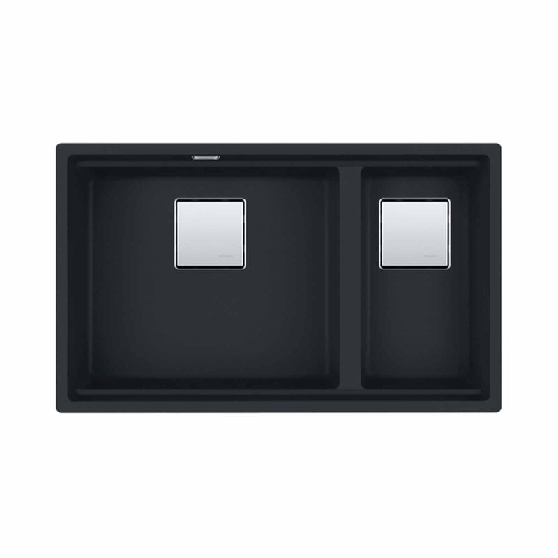 FRANKE 2 Double Bowl Fragranite Kitchen Sink - Kng120-mb Matt Black KUBUS-image 1