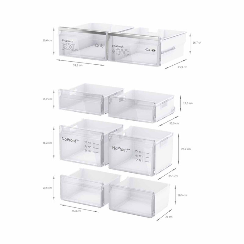 BOSCH 4 Dr Fridge (605l) - Black Inox KFN96AXEA-image 5