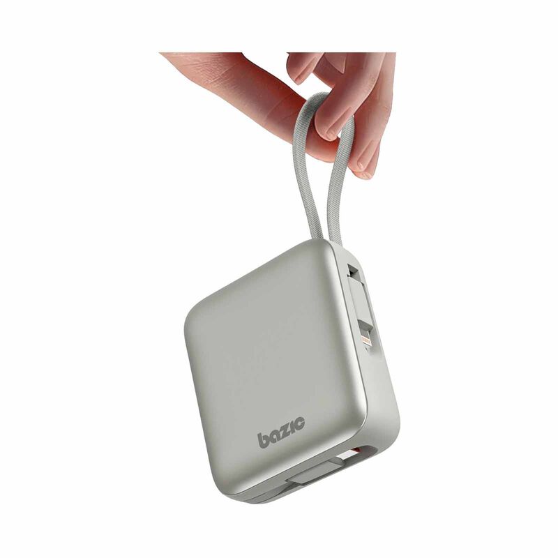 BAZIC Gopower Fusion Mini 10k, 3in1 10000mah Powerbank With Built-in Usb-c And Lightning Cable - Pebble FUS-MINI10K-PEB-image 2