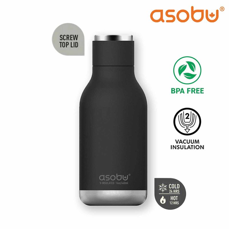 ASOBU Puramic Urban Water Bottle Black 460ml ASBV24BK-image 4