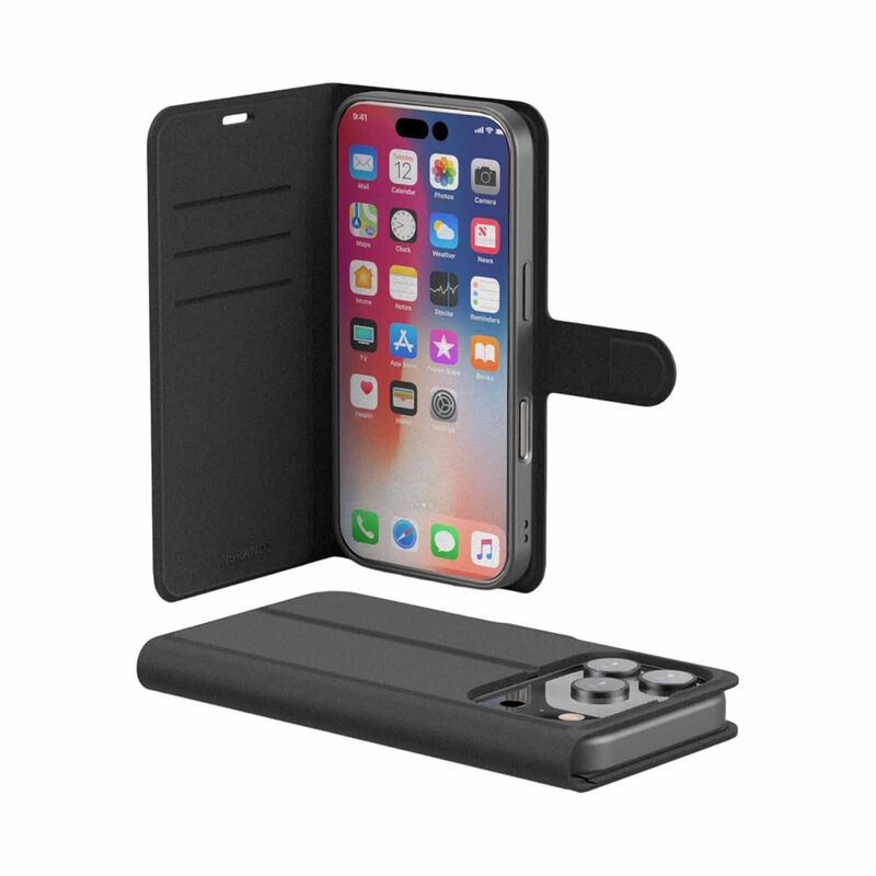 N.BRANDZ Folio Leather Wallet Case For Iphone 17 Pro-black N-FOLIO-IP17P-BK-image 3